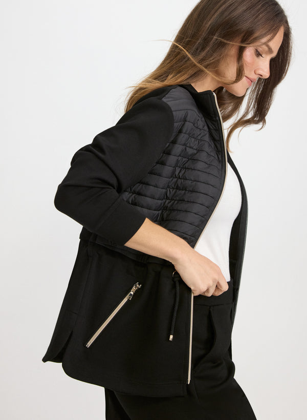 Laura Zip-Up Nylon Detail Top