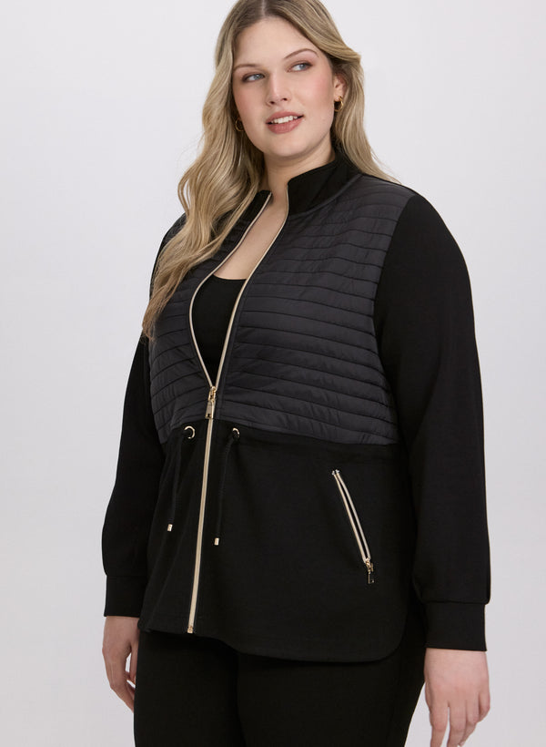 Laura Zip-Up Nylon Detail Top