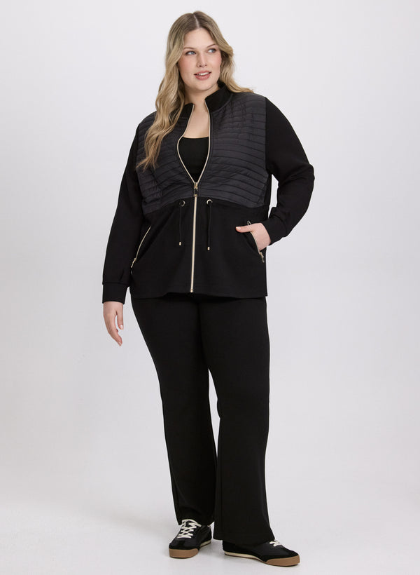 Laura Zip-Up Nylon Detail Top