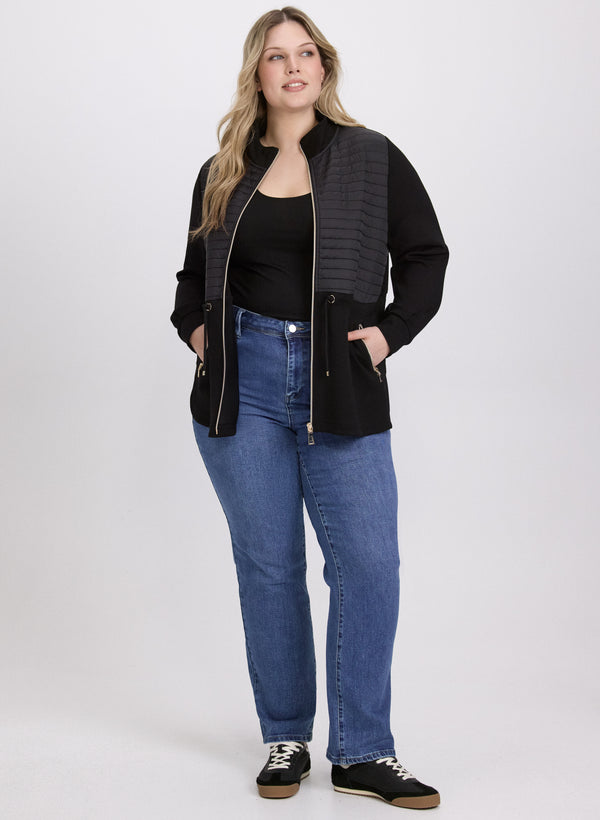 Laura Zip-Up Nylon Detail Top