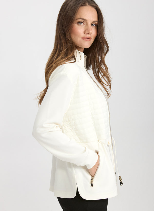 Laura Zip-Up Nylon Detail Top