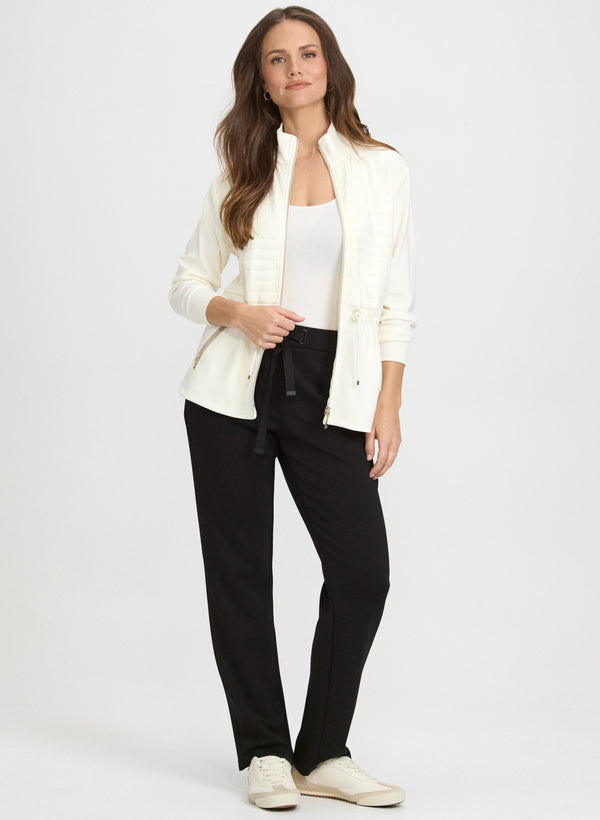 Laura Zip-Up Nylon Detail Top