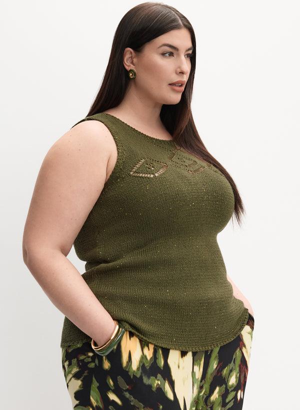 Laura Melanie Lyne - Sleeveless Sequin Embellished Sweater