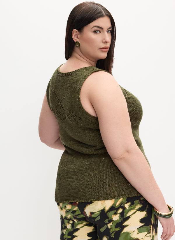 Laura Melanie Lyne - Sleeveless Sequin Embellished Sweater