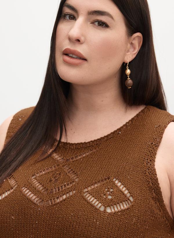 Laura Melanie Lyne - Sleeveless Sequin Embellished Sweater