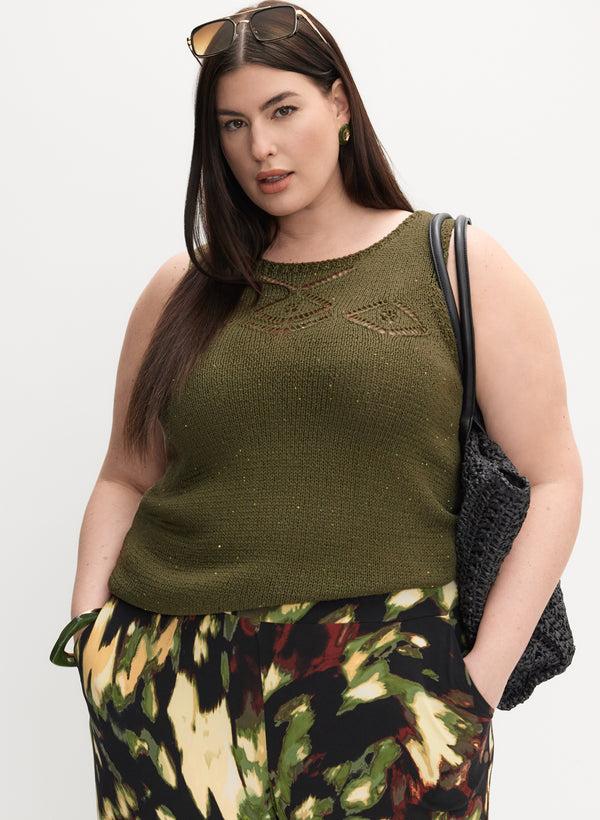 laura Melanie Lyne - Sleeveless Sequin Embellished Sweater