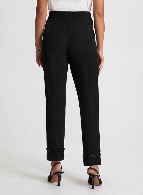 Laura Sofia Pearl Detail Straight-Leg Pants - Regular
