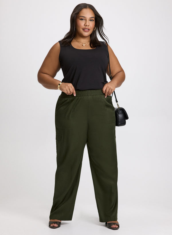 laura Square Neck Tank Top & Olivia Cargo Wide-Leg Pants